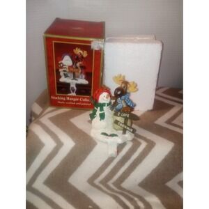 Gerson International Stocking Hanger Collectable Moose, Snowman Christmas Decor